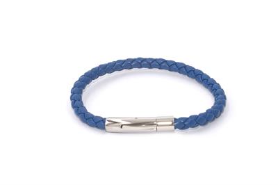 BRACCIALE ACCIAIO CHIUSURA TUBO SILVER CON TRECCIA BLUETTE