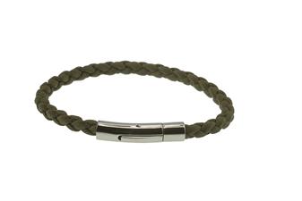 BRACCIALI IN ACCIAIO CON TRECCIA IN PELLE MAIORCA MILITARY