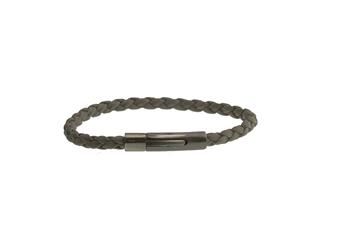 BRACCIALE IN ACCIAIO GREY CON TRECCIA MAIORCA TAUPE