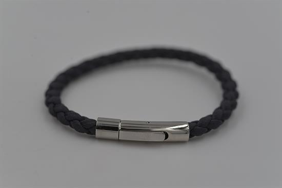 BRACCIALE ACCIAIO CHIUSURA TUBO SILVER CON TRECCIA MAIORCA OCEANO