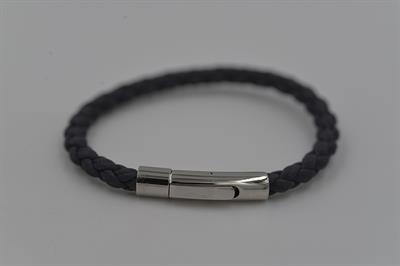 BRACCIALE ACCIAIO CHIUSURA TUBO SILVER CON TRECCIA MAIORCA OCEANO