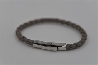 BRACCIALE ACCIAIO CHIUSURA TUBO SILVER CON TRECCIA MAIORCA TOUPE