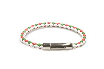 BRACCIALE ACCIAIO CHIUSURA TUBO SILVER CON TRECCIA ITALIA