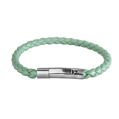 BRACCIALE ACCIAIO CHIUSURA TUBO SILVER CON TRECCIA MARINA