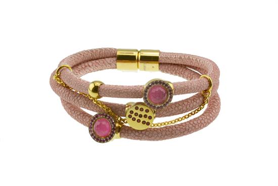 BRACCIALE IN ACCIAIO LEATHER PITONATO