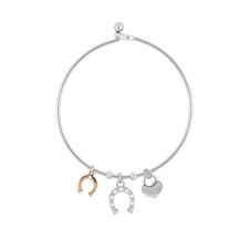 BRACCIALE MANETTA SILVER CON FERRO DI CAVALLO TRAFORATO ACCIAIO