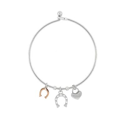 BRACCIALE MANETTA SILVER CON FERRO DI CAVALLO TRAFORATO ACCIAIO