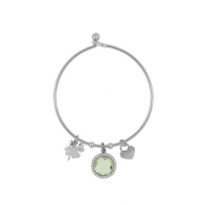 BRACCIALE MANETTA SILVER CON ZIRCONI IN ACCIAIO PIETRA