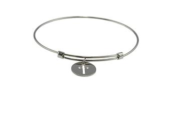 BRACCIALE MANETTA IN ARGENTO 925°/°° CON CROCE PENDENTE