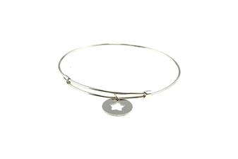 BRACCIALE MANETTA CON STELLA PENDENTE IN ARGENTO 925°/°°