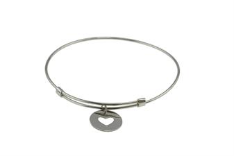 BRACCIALE MANETTA CON PENDENTE CUORE IN ARGENTO 925°/°°