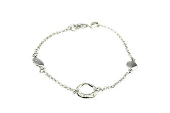 BRACCIALE OVALE MARTELLATO IN ARGENTO 925°/°°