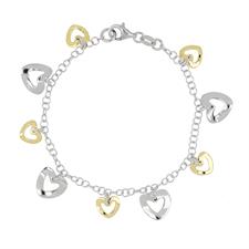 BRACCIALE CUORE MARTELLATO IN ARGENTO 925°/°°