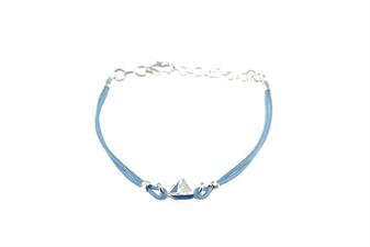 BRACCIALE BARCHETTA SAGOLA AZZURRA IN ARGENTO 925°/°°