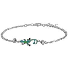 BRACCIALE LIZARD BLUE SMALTO IN ARGENTO 925°/°°