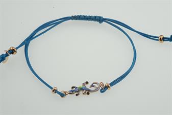 BRACCIALE LIZARD BLUE ROSE' IN ARGENTO 925°/°° CORDA