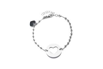 BRACCIALE CERCHIO CON CUORE IN ARGENTO 925°/°°