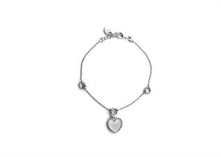 BRACCIALE PALLINO CON CUORE SATINATO IN ARGENTO 925°/°°