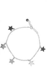 BRACCIALE 5 STELLE PENDENTI IN ARGENTO 925°/°°