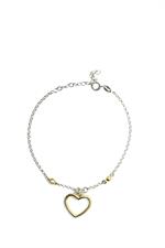 BRACCIALE CUORE PENDENTE IN ARGENTO 925°/°°