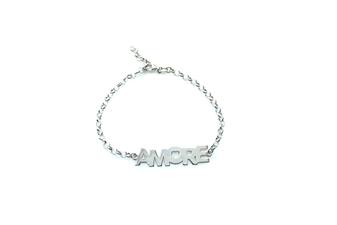 BRACCIALE SCRITTA AMORE IN ARGENTO 925°/°°