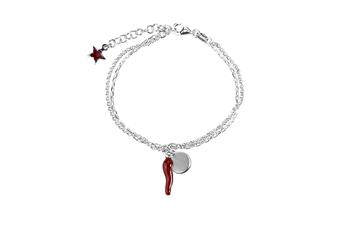 BRACCIALE STELLA  TONDINNO RODIO IN ARGENTO 925°/°° CORNO SMALTO