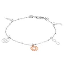 BRACCIALE INFINITO LUNA RDV FULMINE TONDO ROSE'ARGENTO 925°/°°