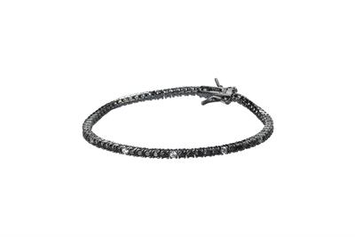 BRACCIALE TENNIS BRUNITO 5ZK NERI E 1BIANCO IN ARGENTO 925°/°°