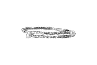 BRACCIALE TENNIS ARMONICO CON PERLA ZIRCONI E ARGENTO 925°/°°