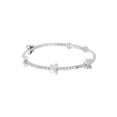 BRACCIALE BANGLE ZIRCONATO FARFALLE LISCIE IN ARGENTO 925°/°°