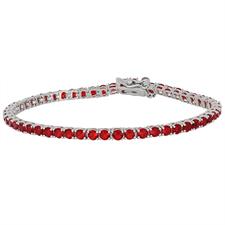 BRACCIALE TENNIS ZIRCONI ROSSI IN ARGENTO 925°/°°