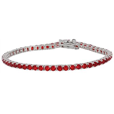 BRACCIALE TENNIS ZIRCONI ROSSI IN ARGENTO 925°/°°