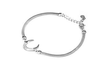 BRACCIALE MEZZA LUNA ZIRCONATA MAGLIA FOPE IN ARGENTO 925°/°°