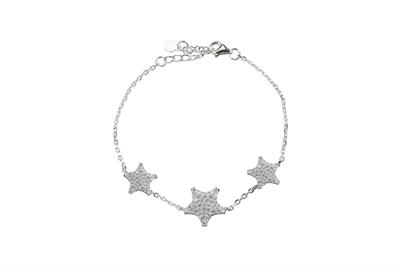 BRACCIALE TRE STELLE RODIO IN ARGENTO 925°/°° ZIRCONI