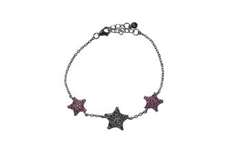 BRACCIALE TRE STELLE BLACK IN ARGENTO 925°/°° ZIRCONI