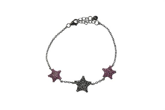 BRACCIALE TRE STELLE BLACK IN ARGENTO 925°/°° ZIRCONI