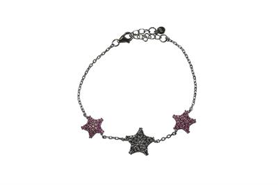 BRACCIALE TRE STELLE BLACK IN ARGENTO 925°/°° ZIRCONI