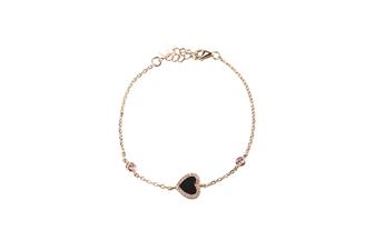 BRACCIALE ONICE CUORE ZIRCONATI ROSA IN ARGENTO 925°/°°