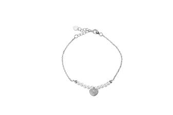 BRACCIALE SHELL CUORE ZIRCONATO IN ARGENTO 925°/°°