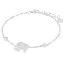 BRACCIALE ELEFANTE RODIO IN ARGENTO 925°/°° ZIRCONI