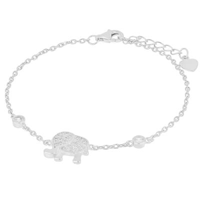 BRACCIALE ELEFANTE RODIO IN ARGENTO 925°/°° ZIRCONI