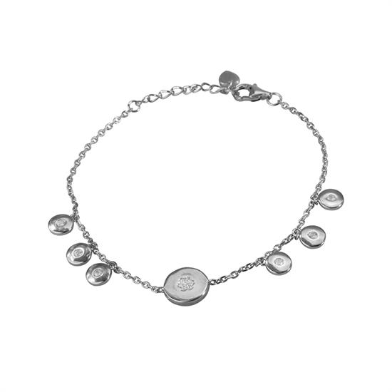 BRACCIALE ROUND RODIO IN ARGENTO 925°/°° E ZIRCONI