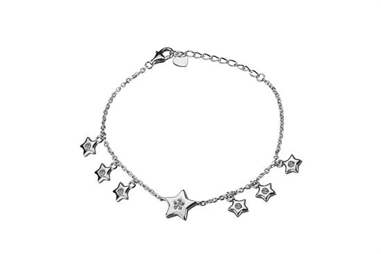 BRACCIALE STELLE RODIO IN ARGENTO 925°/°° E ZIRCONI