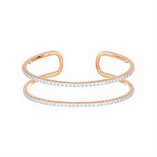 BRACCIALE MANETTA DOPPIO FILO ROSE' IN ARGENTO 925°/°° ZIRCONI