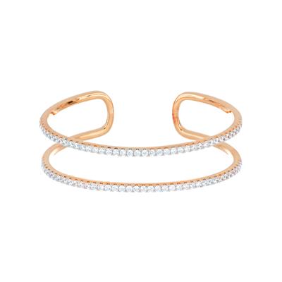 BRACCIALE MANETTA DOPPIO FILO ROSE' IN ARGENTO 925°/°° ZIRCONI