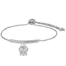 BRACCIALE BARRETTA CAMPANELLA TRAFORATA GRANDE CZ W ARGENTO 925°/°°