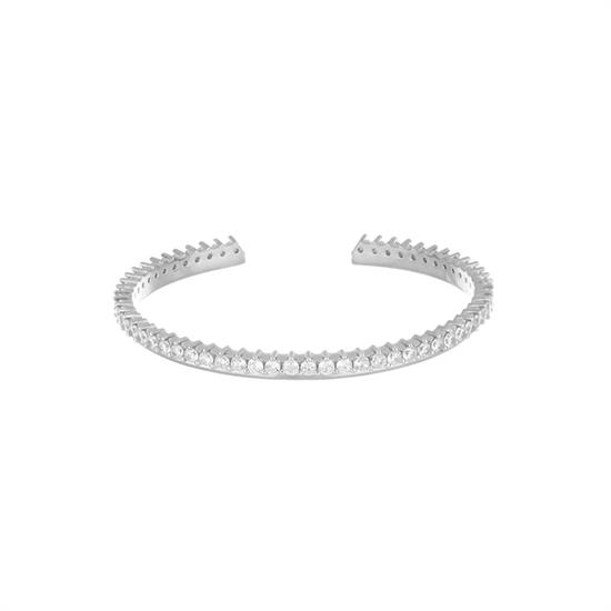 BRACCIALE MANETTA REGOLABILE RODIO ARGENTO 925°/°° 1FILO ZIRCONI