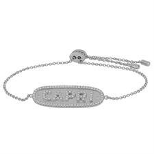 BRACCIALE SCRITTA CAPRI ZIRCONATA SCORREVOLE IN ARGENTO 925°/°°