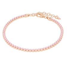 BRACCIALE TENNIS CIPOLLINO ROSE' IN ARGENTO 925°/°° ZIRCONI