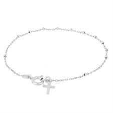 BRACCIALE ROSARIO IN ARGENTO 925°/°° MM1,5 DIAMANTATO